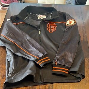 San Francisco Giants Majestic Black and Orange Varsity Jacket with Team Accents